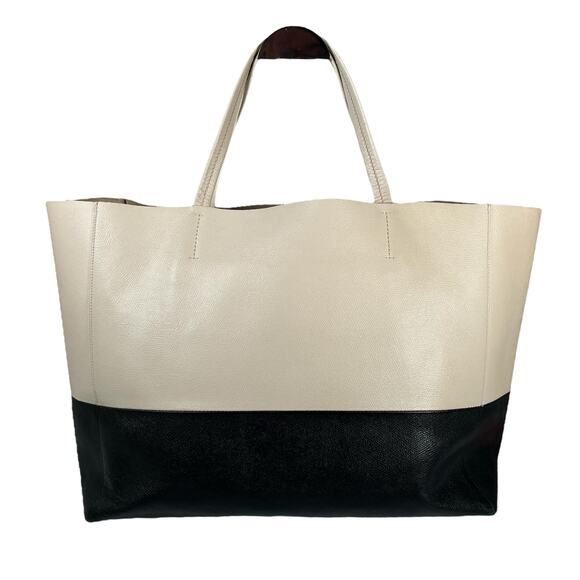CELINE Horizontal Two Tone Large Leather Tote Purse - Picture 3 of 16